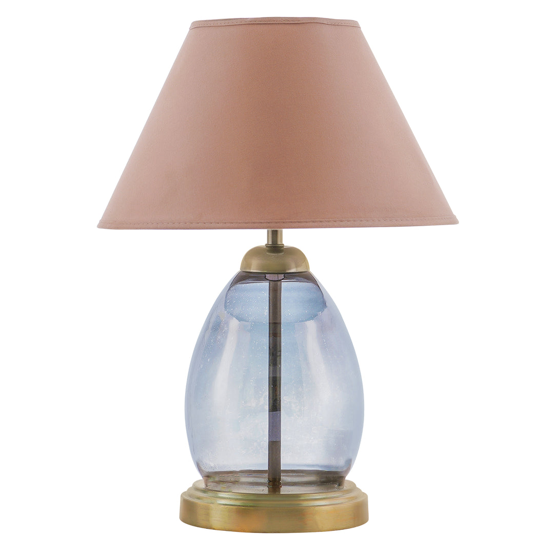 TIERED Smoke Luster Glass Table Lamp With Cotton Shade