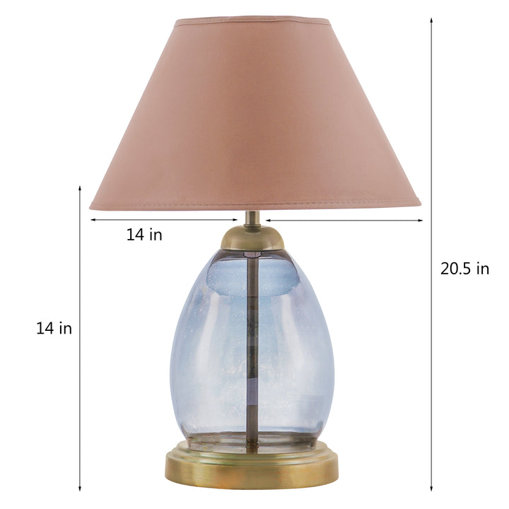 TIERED Smoke Luster Glass Table Lamp With Cotton Shade