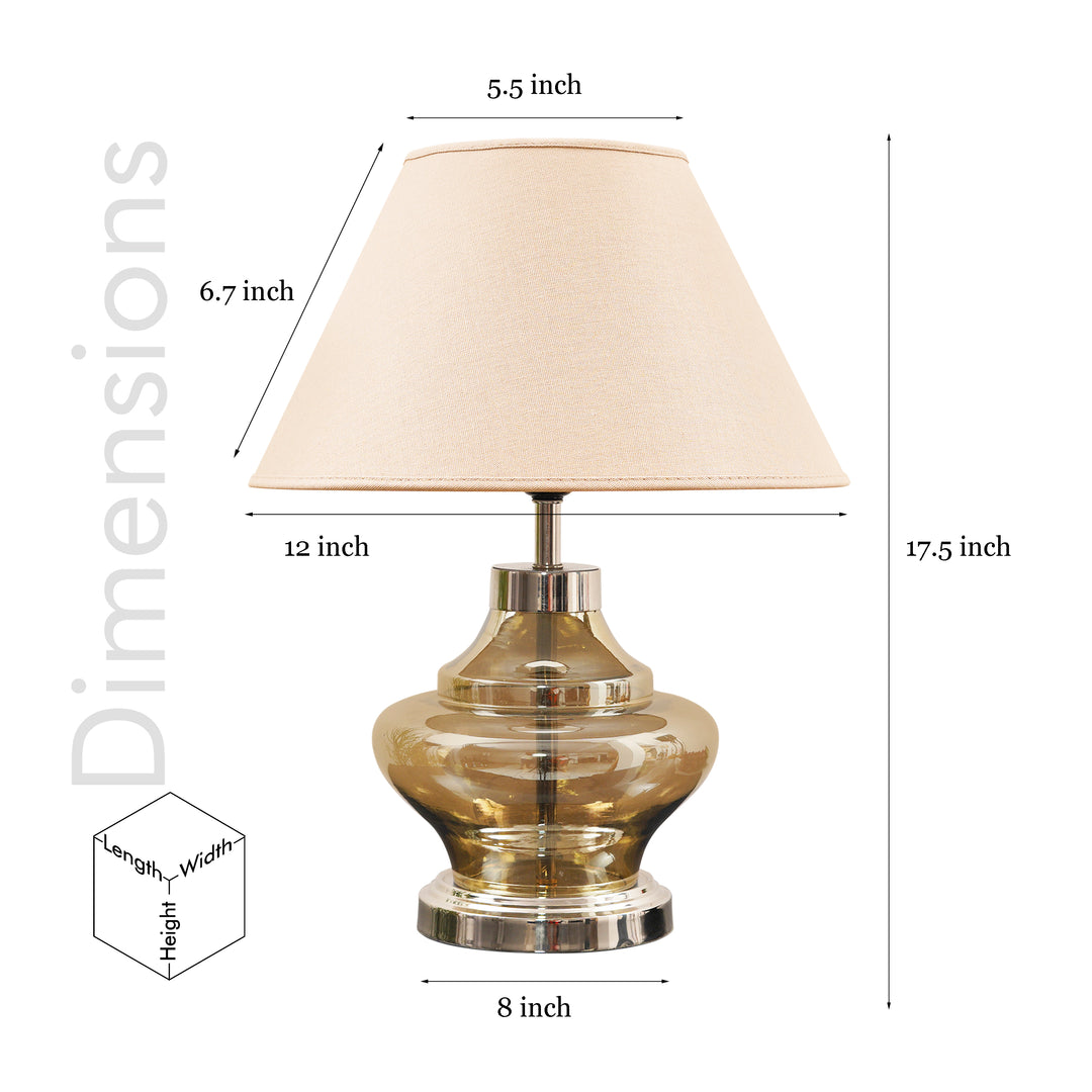 JEMMA Smoke and Nickel Finish Table Lamp With Cotton Shade