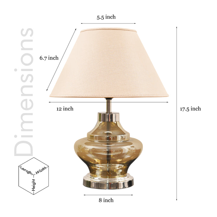 JEMMA Smoke and Nickel Finish Table Lamp With Cotton Shade