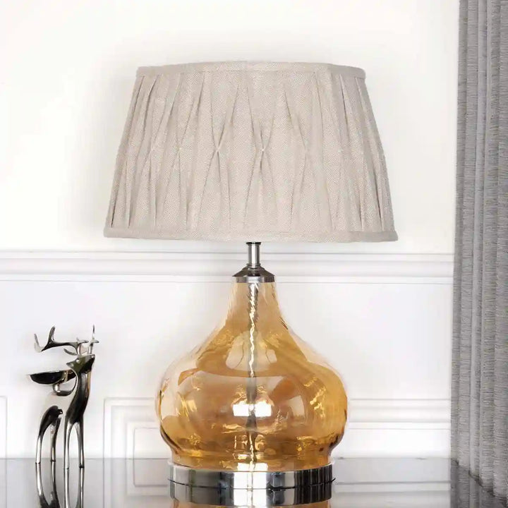 Ingram Glass and Metal Table Lamp With Natural Jute Shade