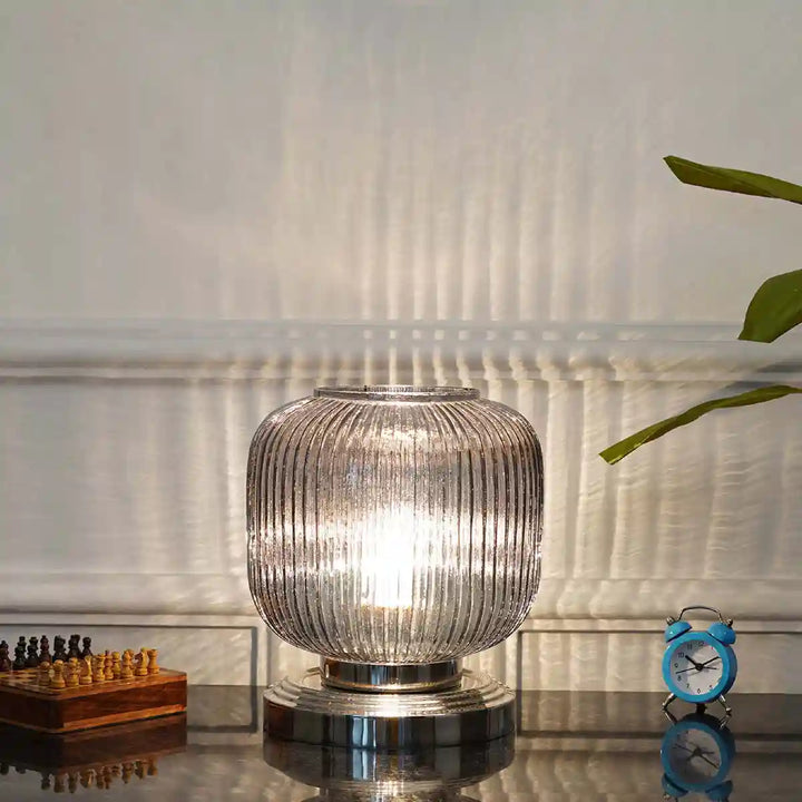 Sueno Smoke Glass and Metal Table Lamp