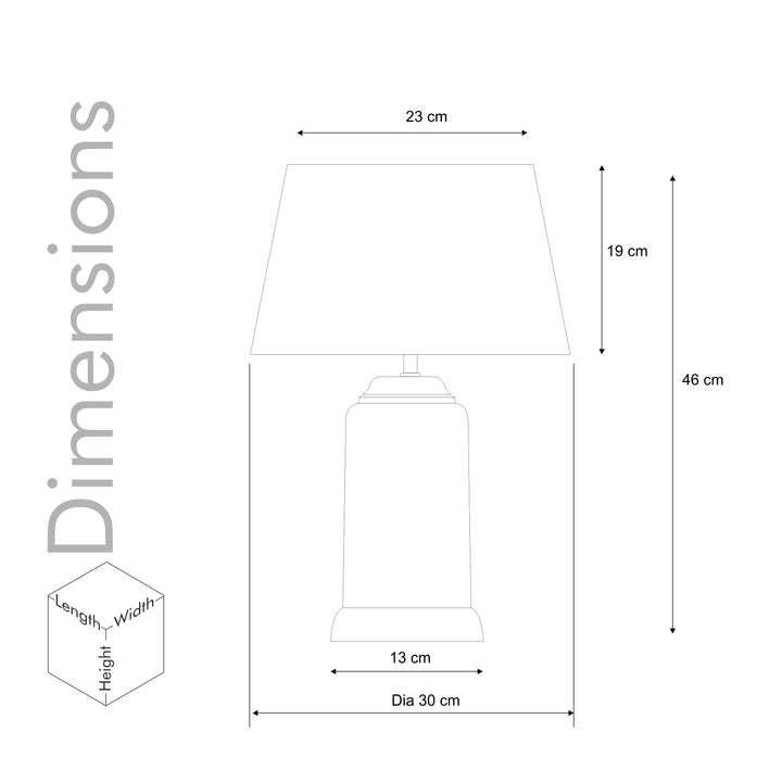 DUFFIELD Amber Glass Table Lamp With  Cotton Shade