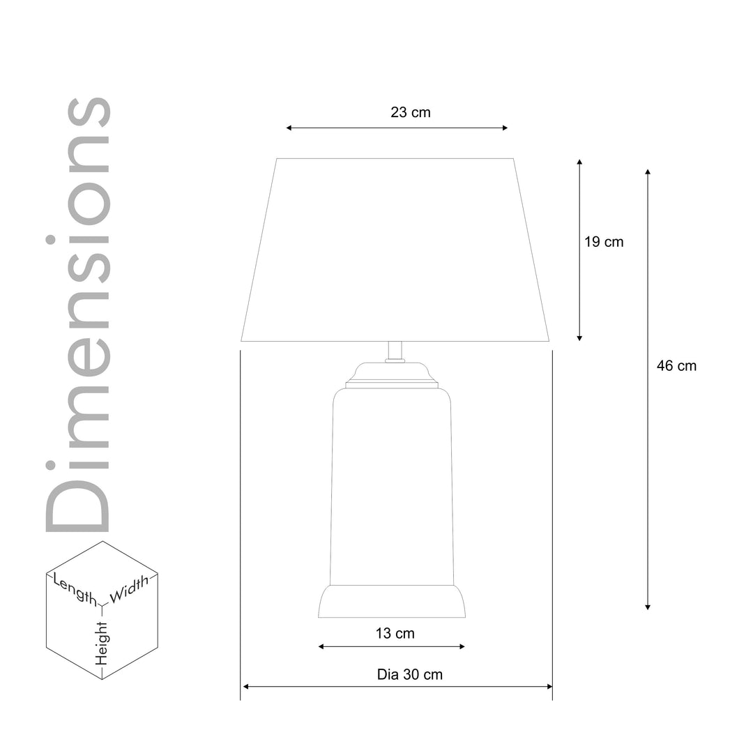 DUFFIELD Amber Glass Table Lamp With  Cotton Shade