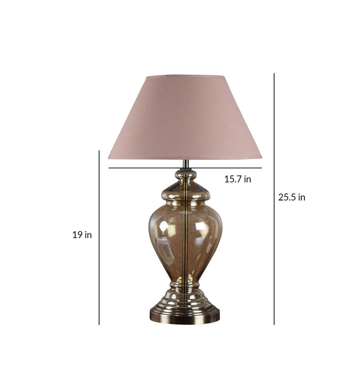 SYRACUSE champagne Glass Table Lamp With Cotton Shade
