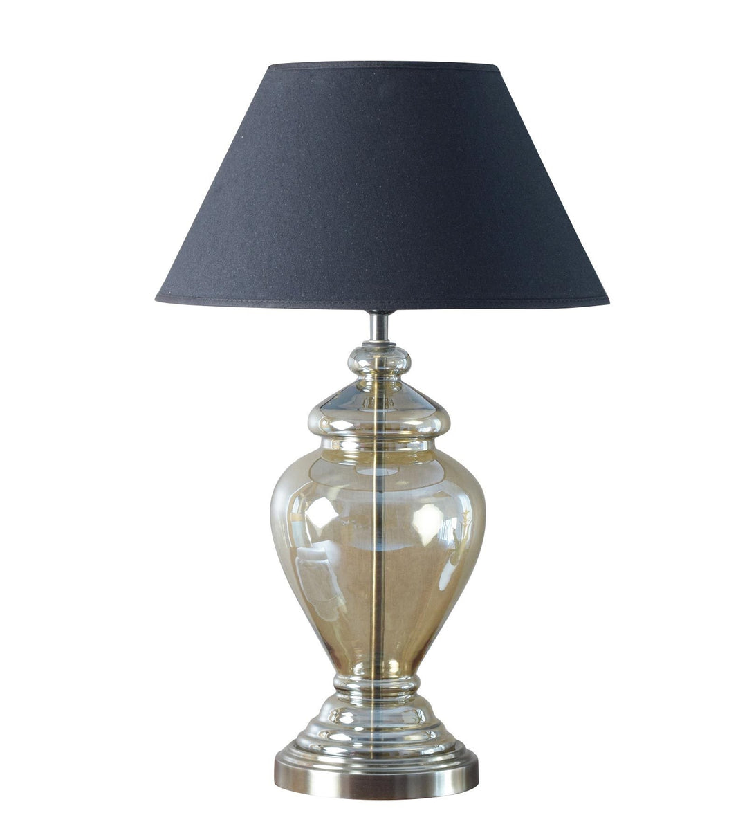 SYRACUSE champagne Glass Table Lamp With Cotton Shade