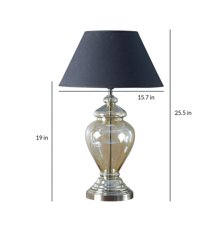 SYRACUSE champagne Glass Table Lamp With Cotton Shade