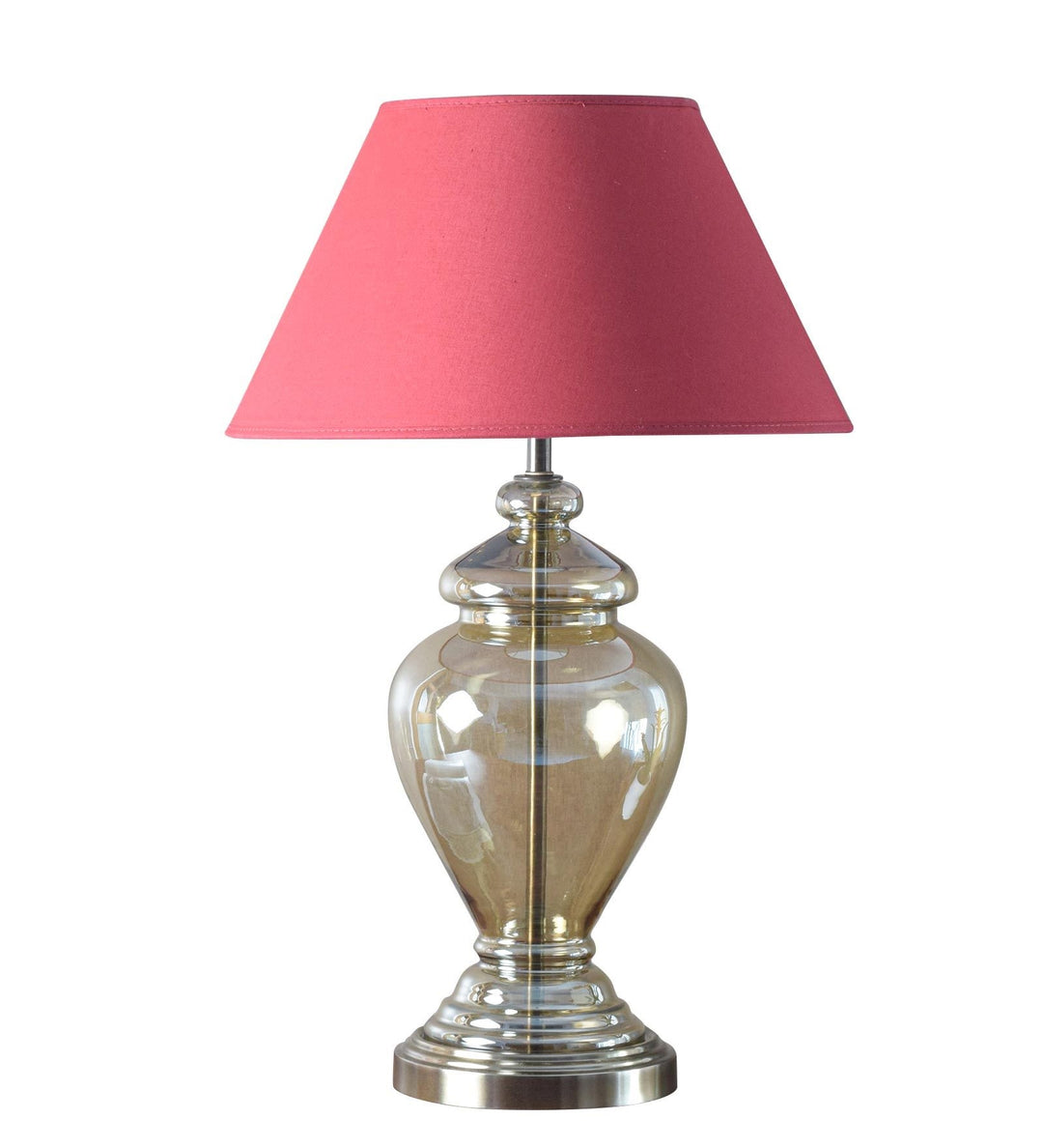 SYRACUSE champagne Glass Table Lamp With Cotton Shade
