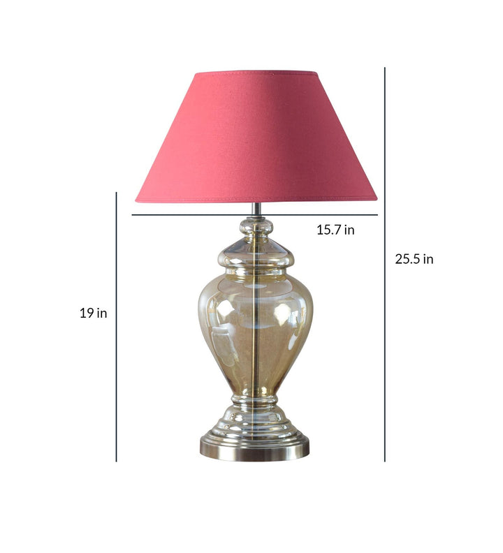 SYRACUSE champagne Glass Table Lamp With Cotton Shade