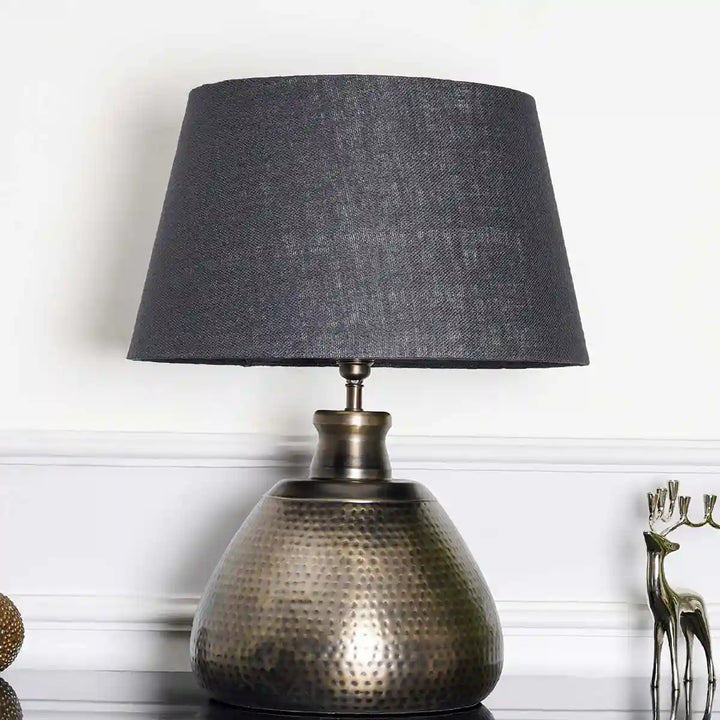 Magalie Metal Table Lamp With Beige Cotton Shade