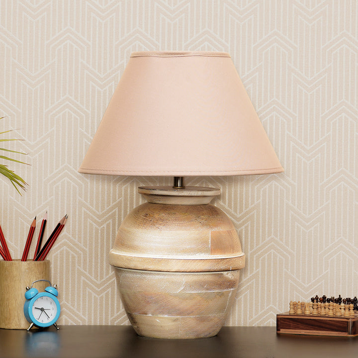 CHELSFIELD natural wood table lamp With Cotton Shade