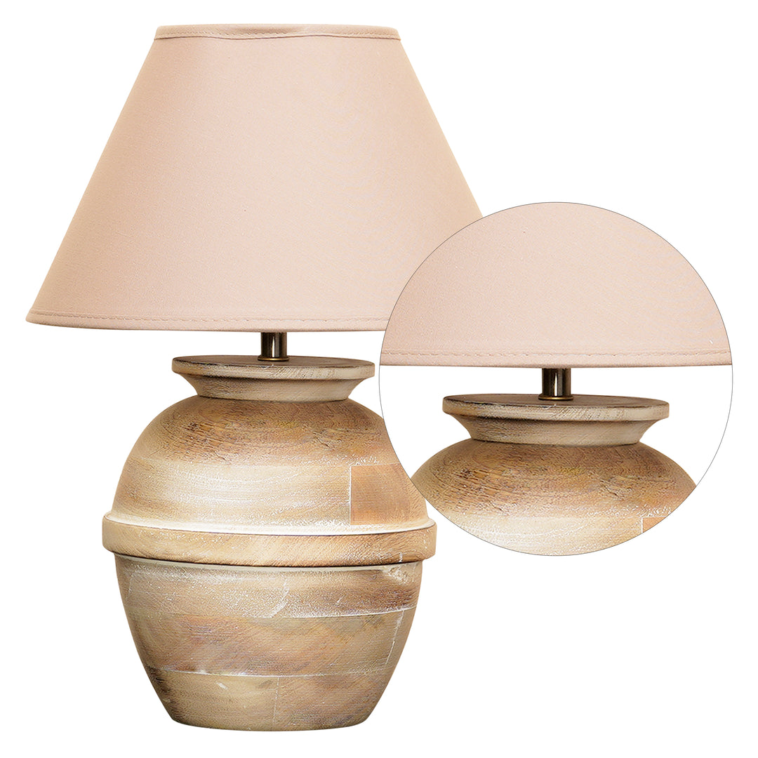 CHELSFIELD natural wood table lamp With Cotton Shade