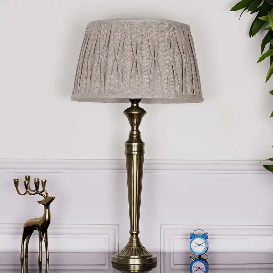 Groove Hersey PURE brass Table Lamp With Off White Cotton Shade