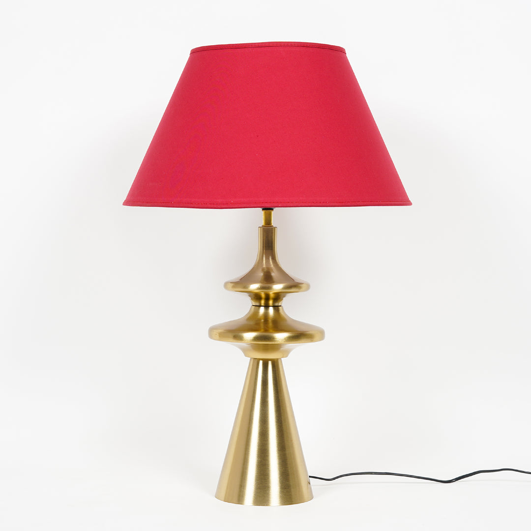 GLOUCESTER Metal Table Lamp With Maroon Cotton Shade