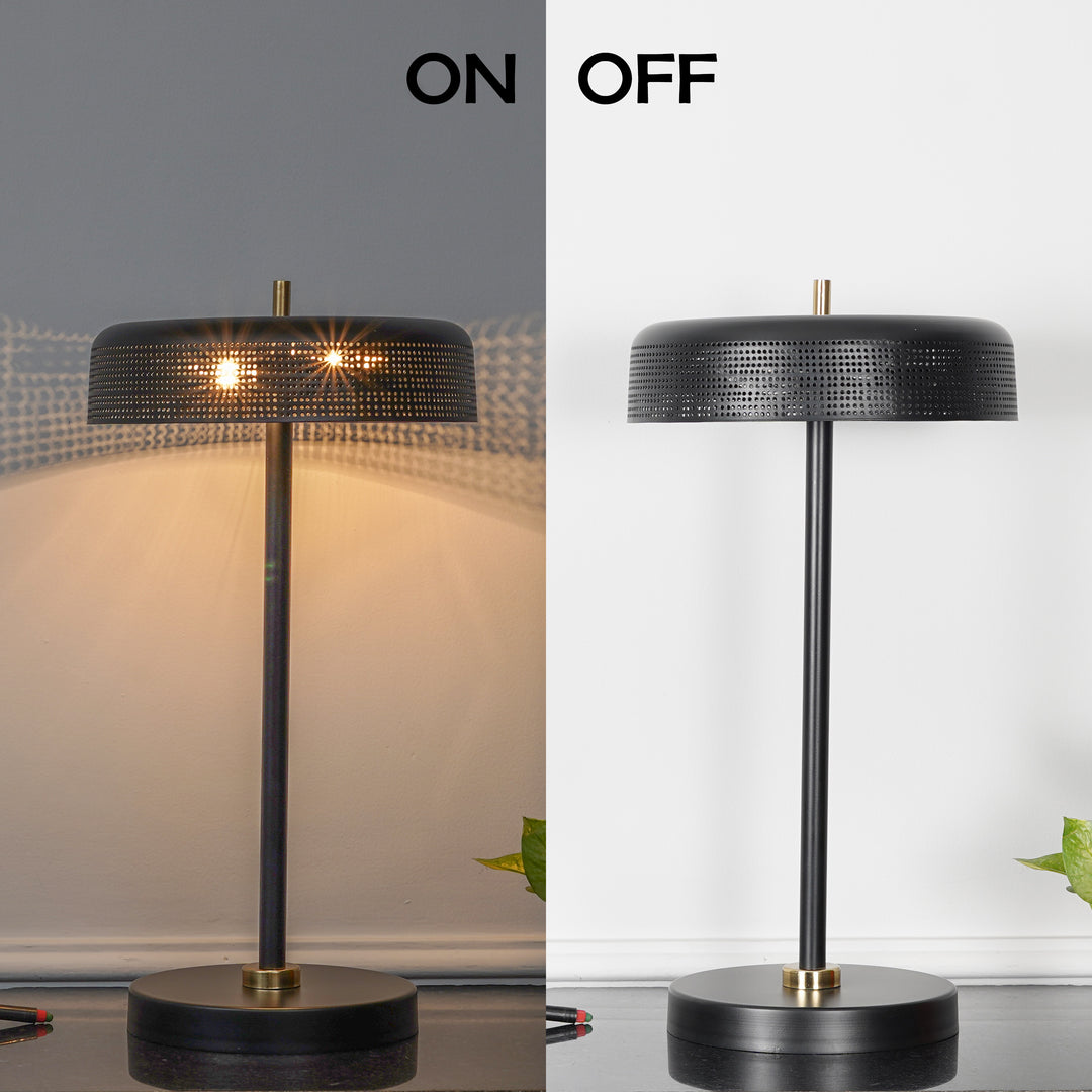LUMINA Modern Black Metal Table Lamp | Single Light E14 Holder Decorative Desk Lamp