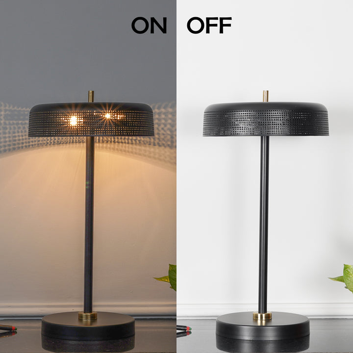 LUMINA Modern Black Metal Table Lamp | Single Light E14 Holder Decorative Desk Lamp