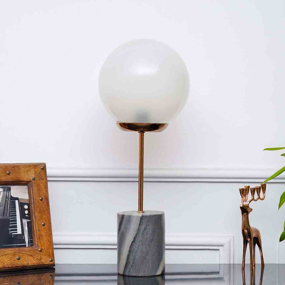 Topeka Grey Marble Table Lamp