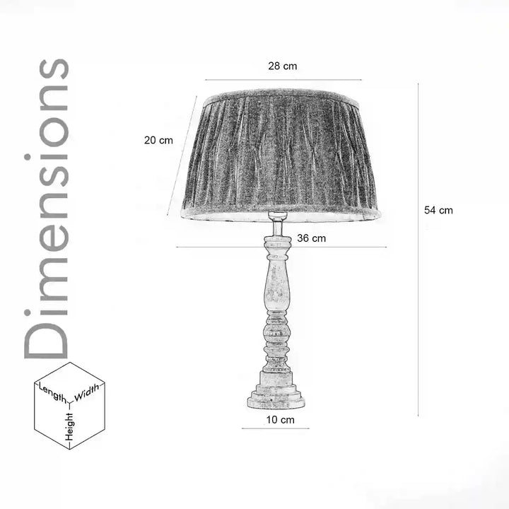HATTON hand crafted Solid wood honey finish table lamp With Natural Cotton