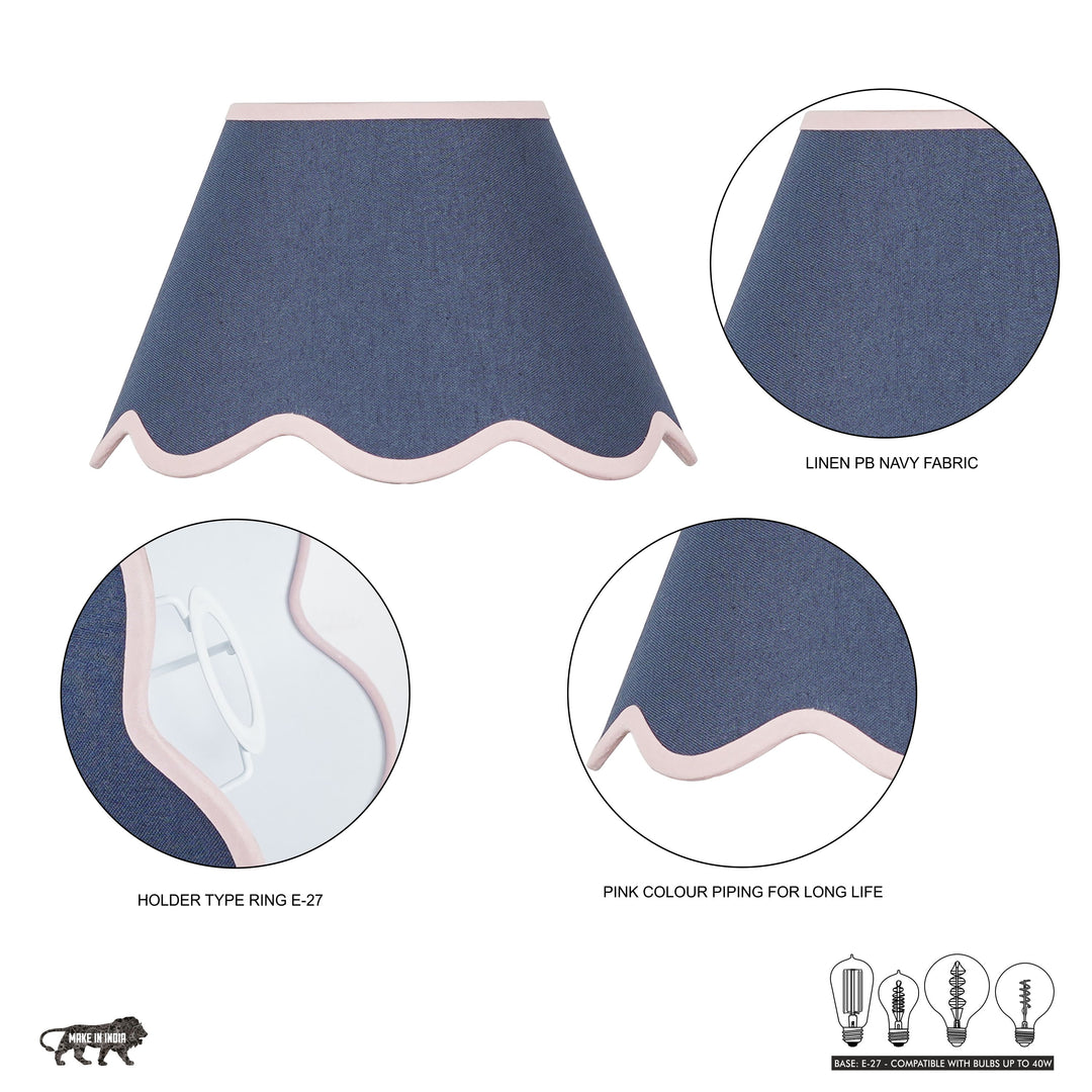 Cotton Fabric Scalloped Shade 25 CM