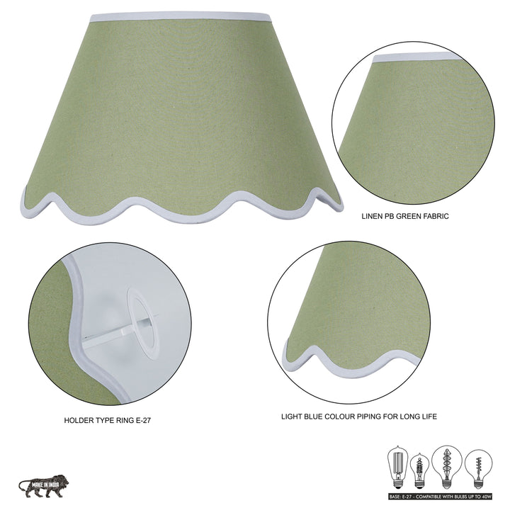 Cotton Fabric Scalloped Shade 35 CM