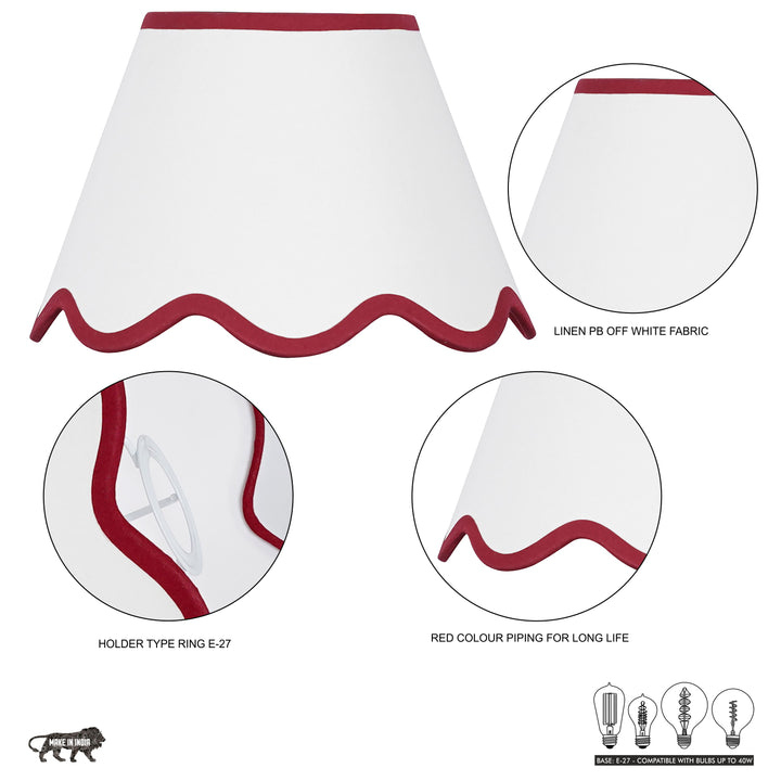 Cotton Fabric Scalloped Shade 35 CM