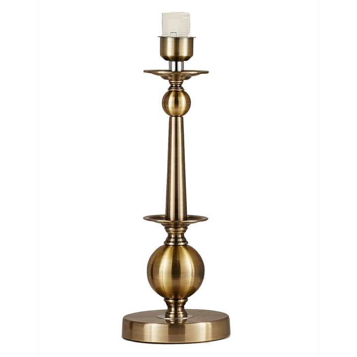 AFROZE Antique Brass Finish Metal Table Lamp with White Cotton Fabric Shade | Modern Bedside Lamp for Bedroom, Living Room, Study & Home Decor