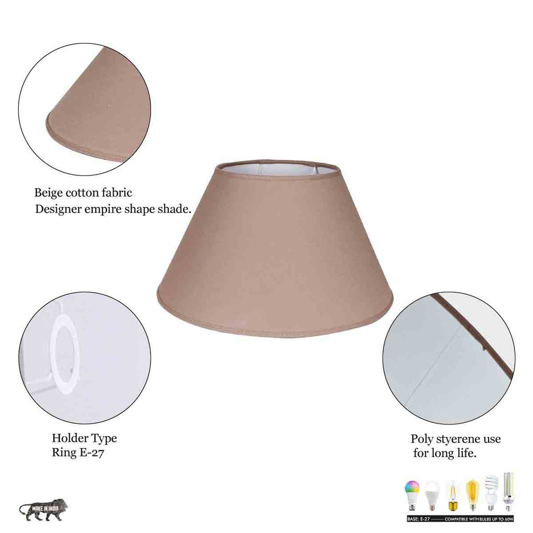 Beige Cotton Empire Lamp Shade – 25 cm