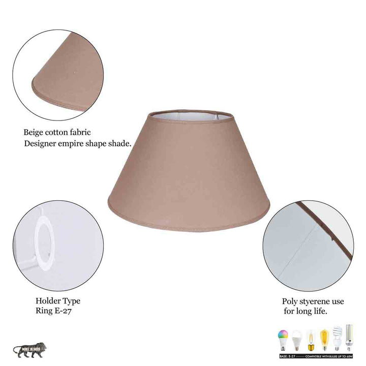 Beige Cotton Empire Lamp Shade – 25 cm