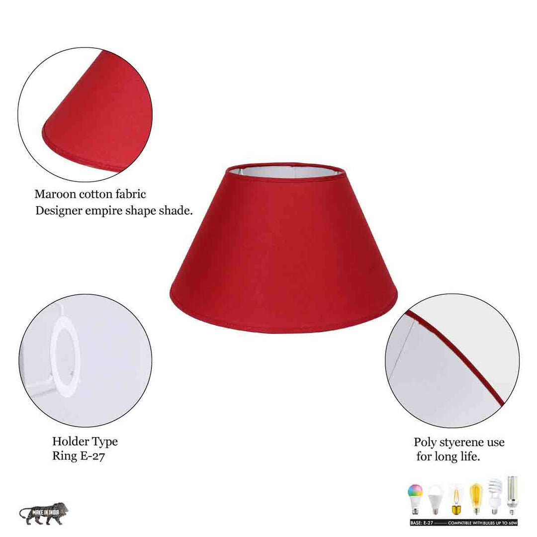 Maroon Cotton Empire Lamp Shade – 25 cm