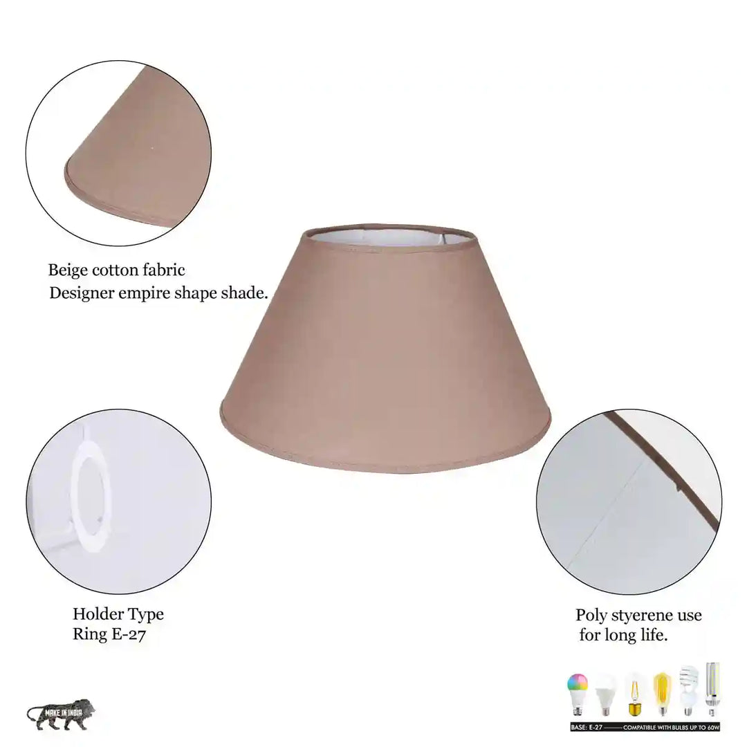 Beige Cotton Empire Lamp Shade – 35 cm