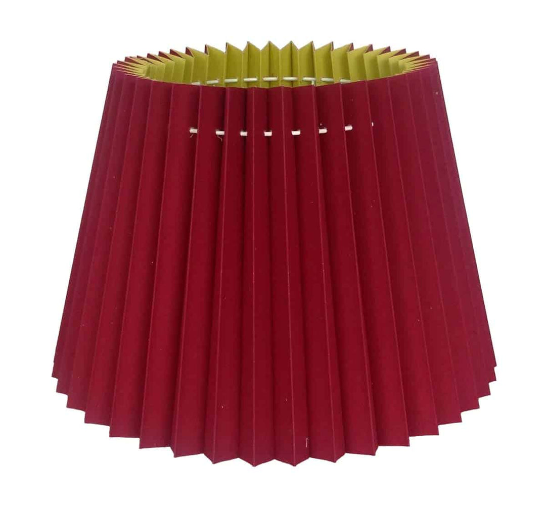 Spico Maroon Linen Machine Pleated Lampshade – 40 cm