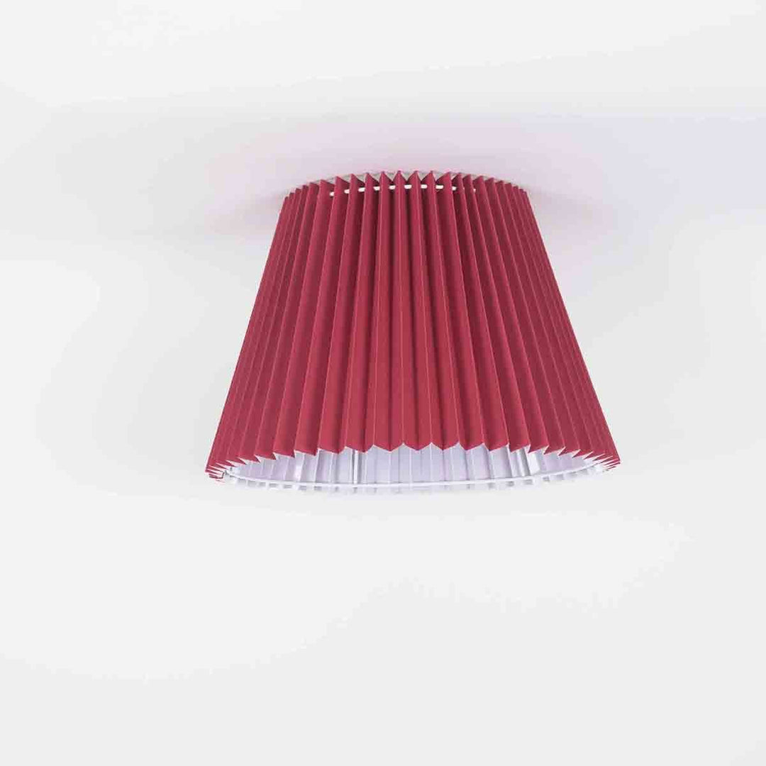 Decco Maroon Linen Machine Pleated Lampshade – 45 cm