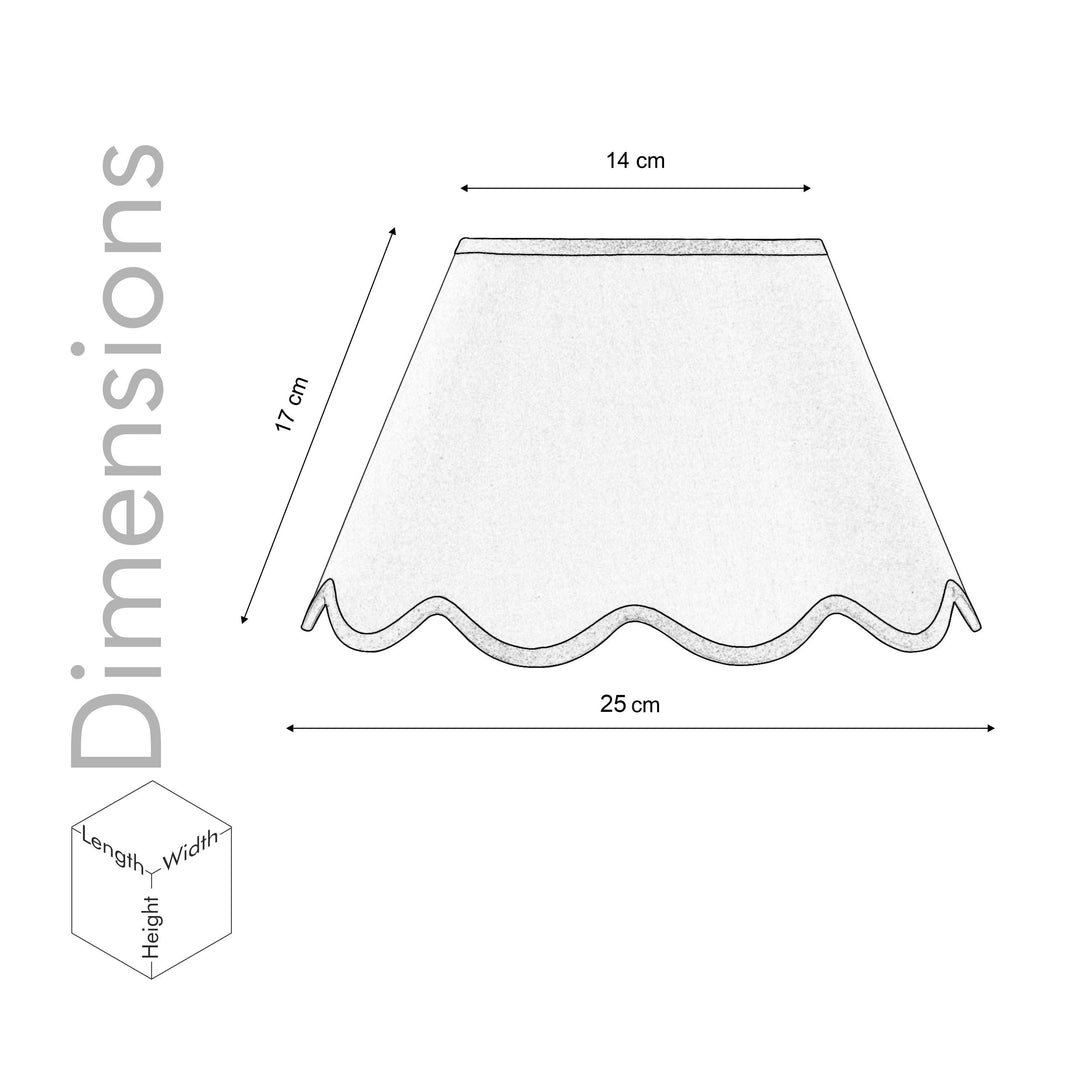 Cotton Fabric Scalloped Shade 25 CM