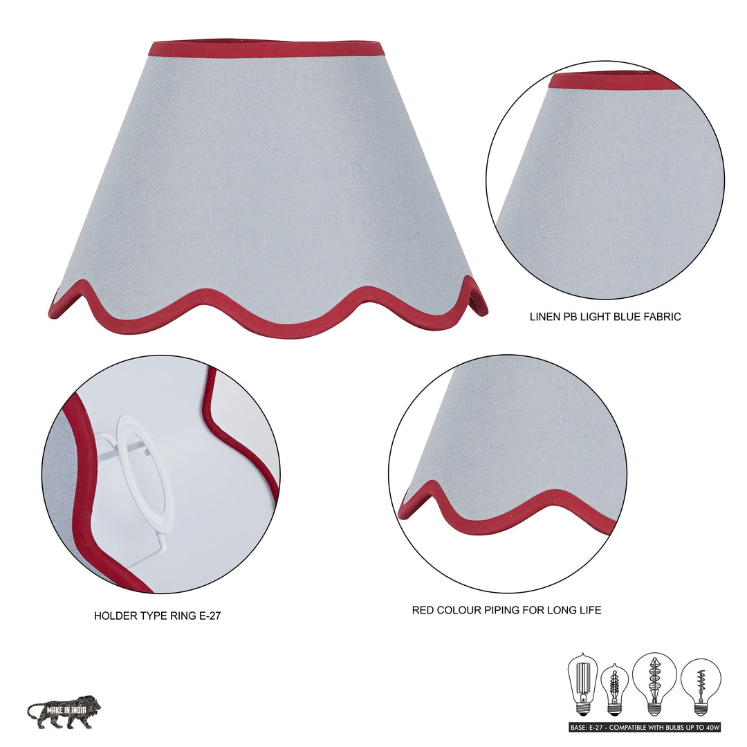 Cotton Fabric Scalloped Shade 25 CM