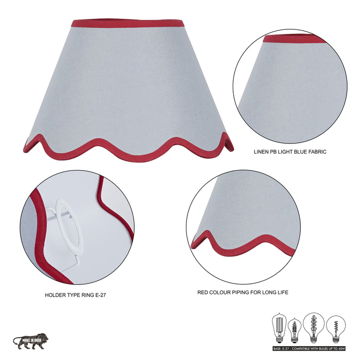 Cotton Fabric Scalloped Shade 25 CM