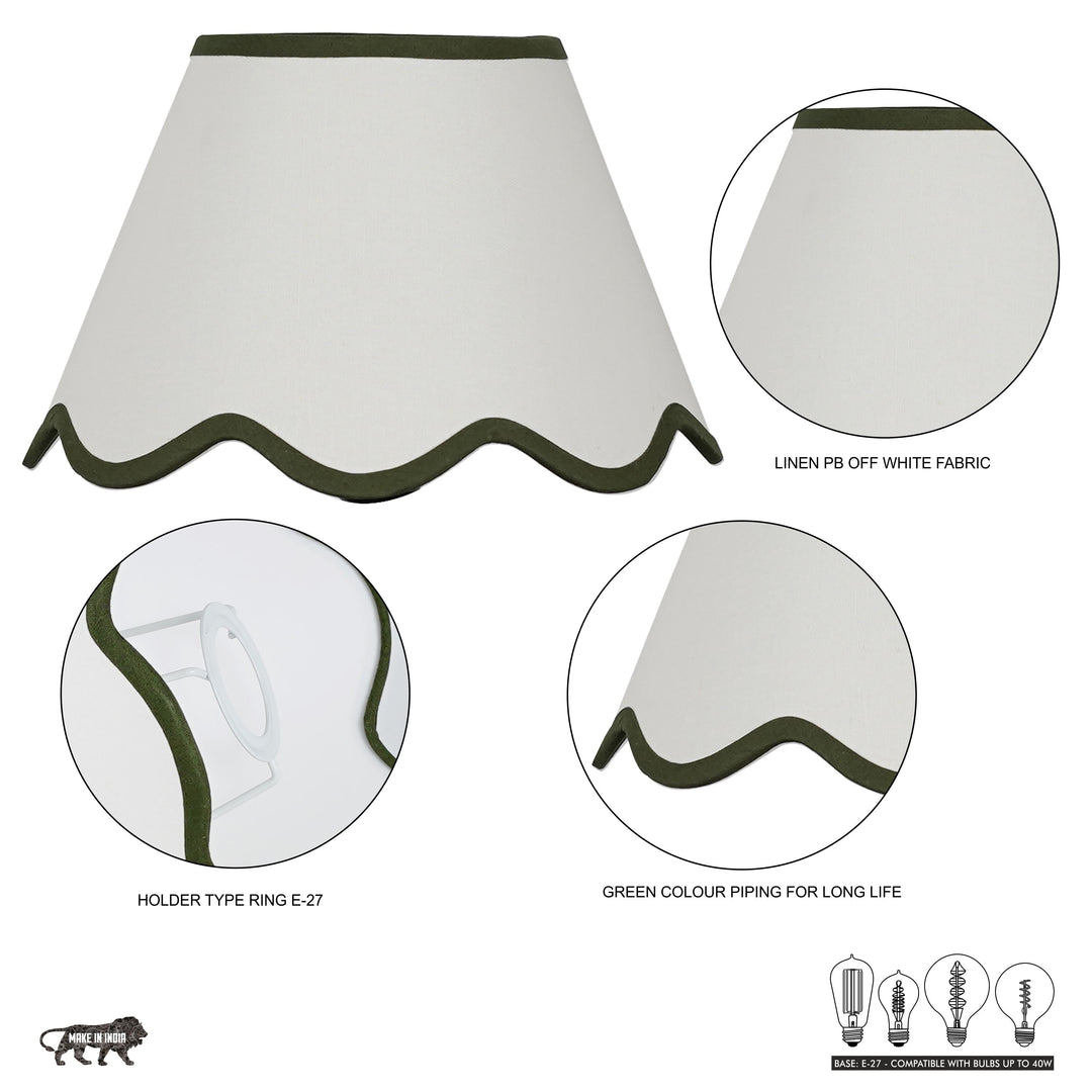 Cotton Fabric Scalloped Shade 35 CM