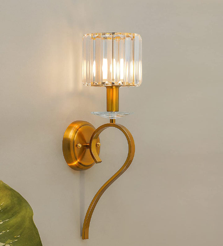 AMELIA Single Light Metal and Crystal Wall Light