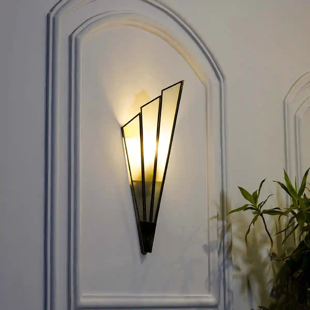 Deryn Brass and Glass Wall Light