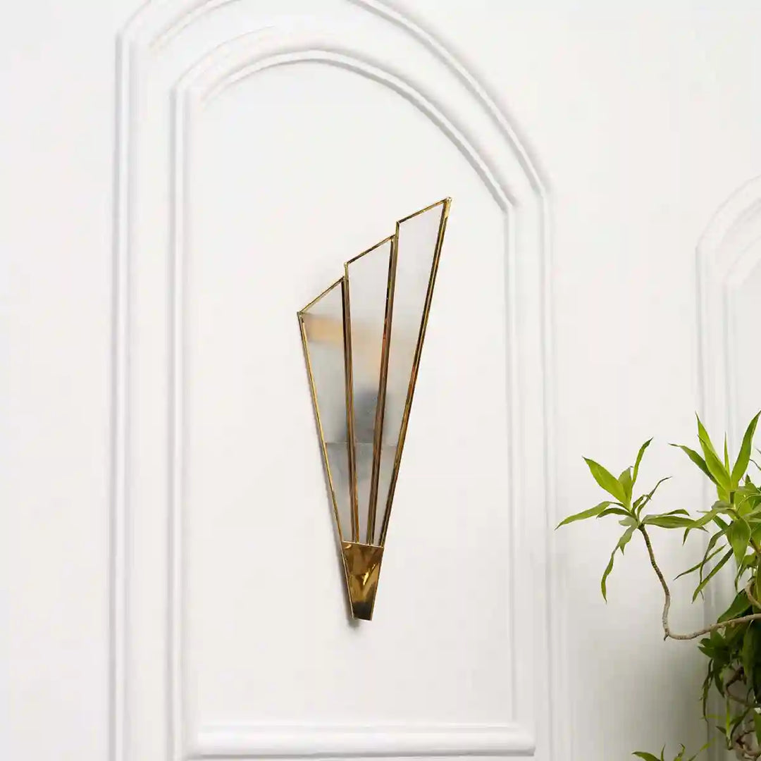 Deryn Brass and Glass Lantern Wall Light