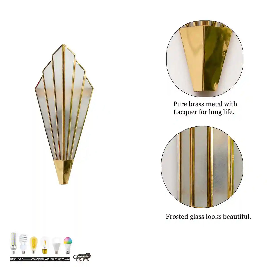 Deryn Brass and Glass Wall Light