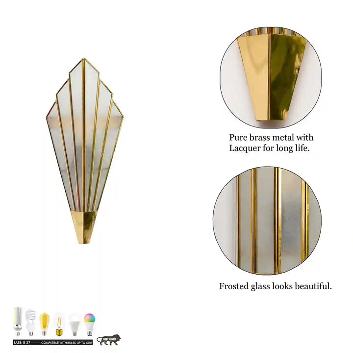 Deryn Brass and Glass Lantern Wall Light