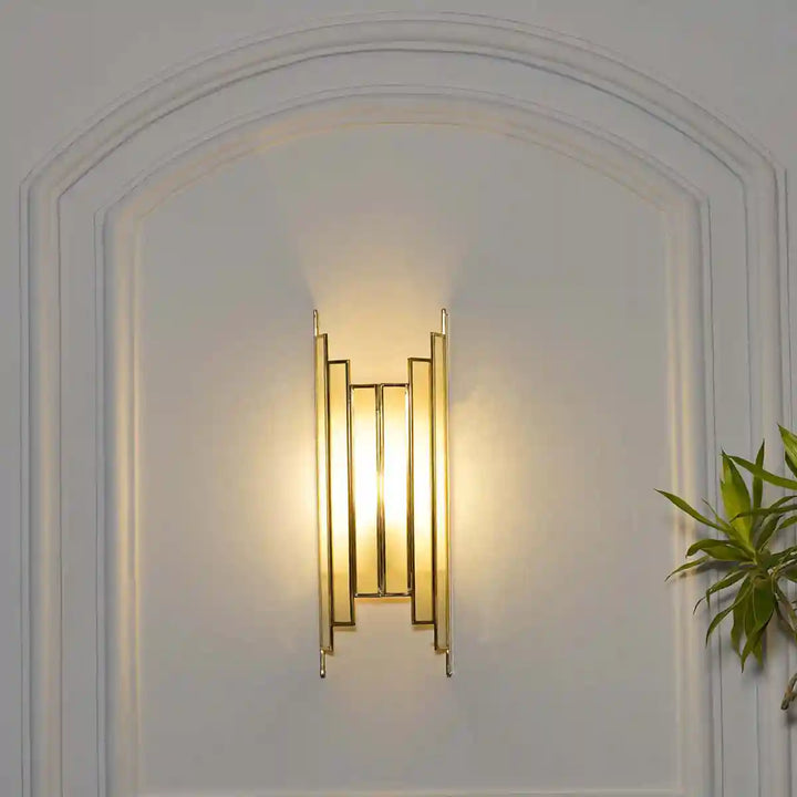 Hollis Brass and Glass Lantern Wall Light