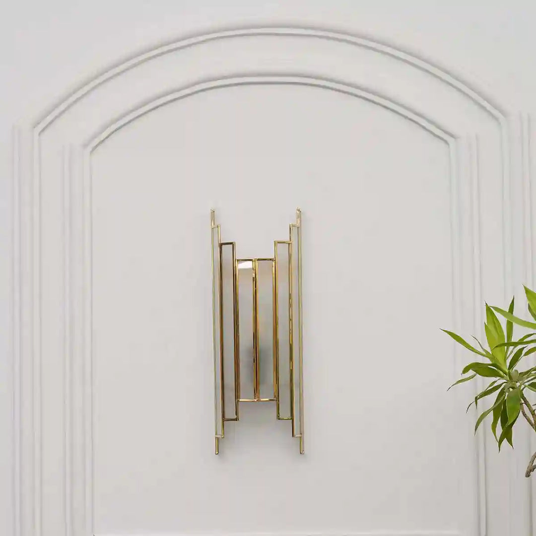 Hollis Brass and Glass Lantern Wall Light