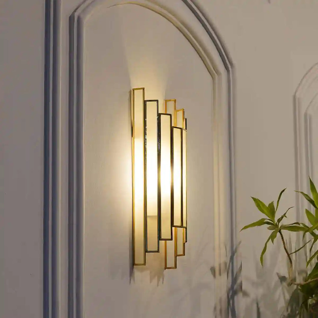 Hollis Brass and Glass Lantern Wall Light