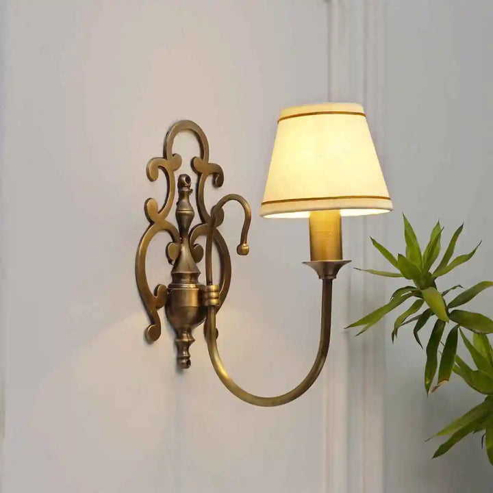 Claire Single Arm Brass Wall Light