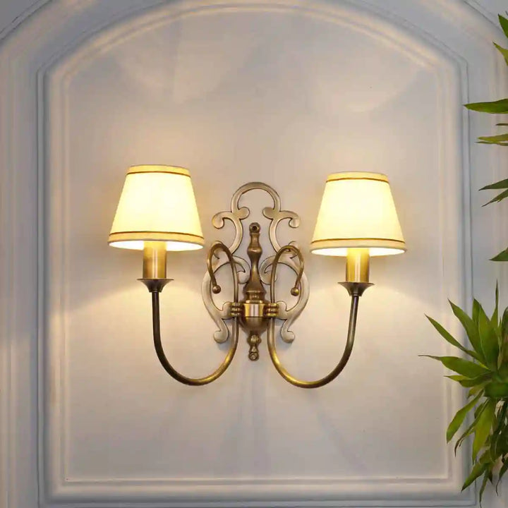 Claire Double Arm Brass Wall Light