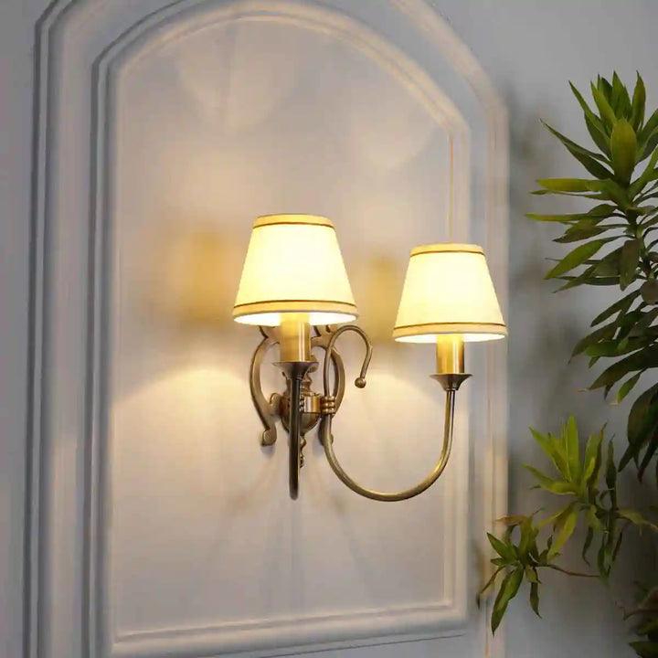 Claire Double Arm Brass Wall Light