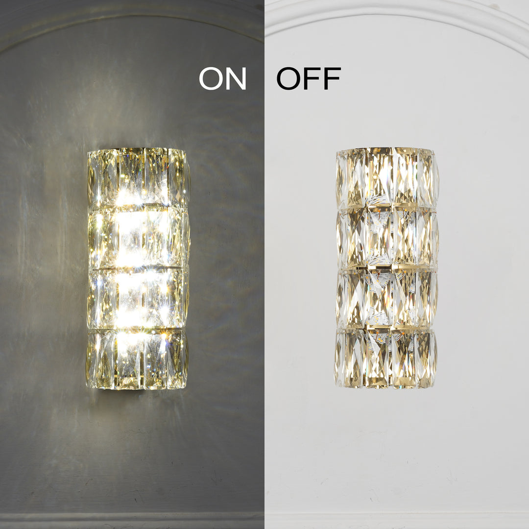 GIRONA Modern Crystal and Metal Wall Light