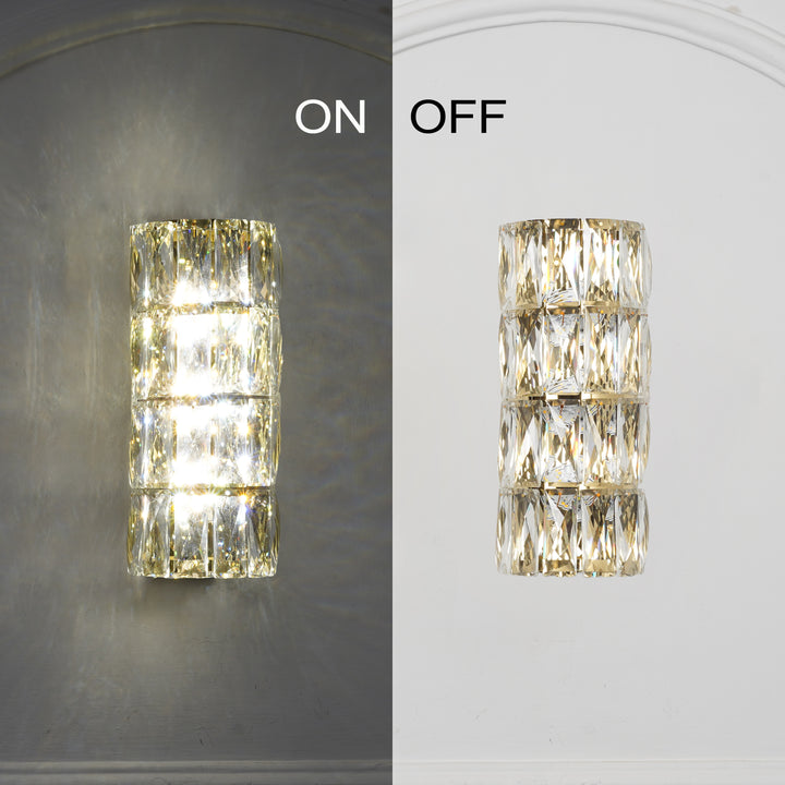 GIRONA Modern Crystal and Metal Wall Light