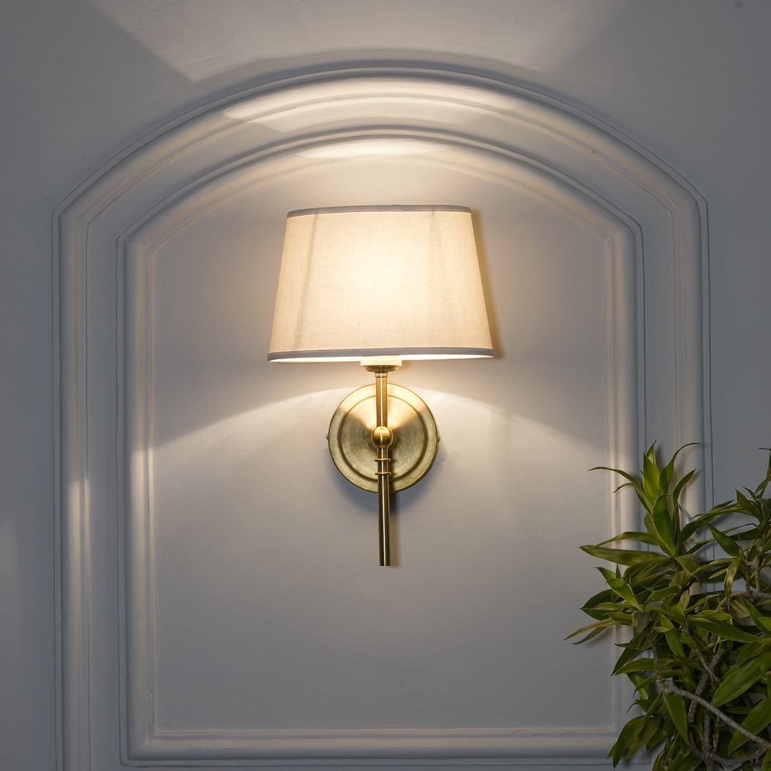 Dryden Shine Brass Finish Metal Wall Light